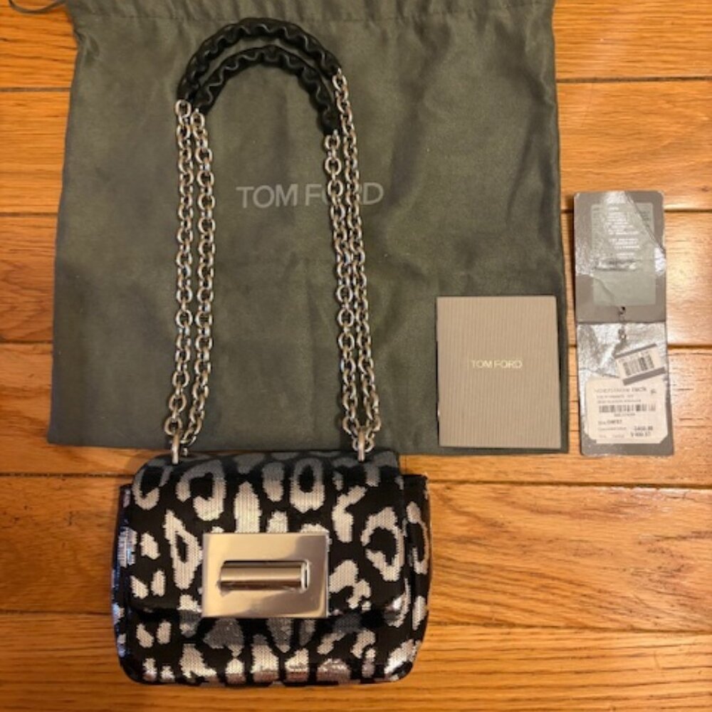 Tom Ford Natalia Black Sequin Handbag, NWT, $3460